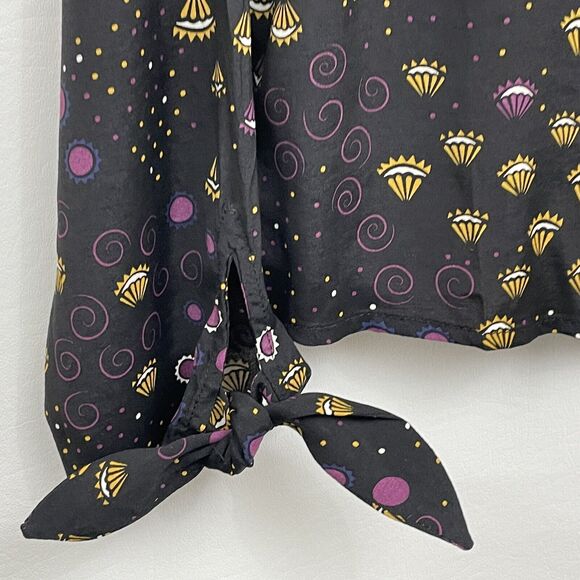 Modcloth Astro Blast Scoop Neck Top Medium NEW Tie Cuff - Picture 3 of 9